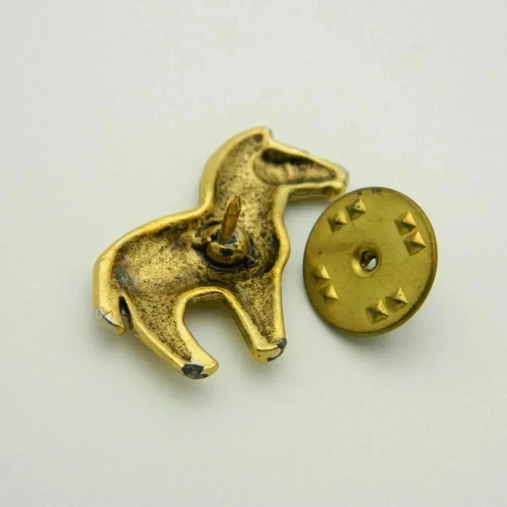 Zebra Gold Tone Tie Tack Vintage